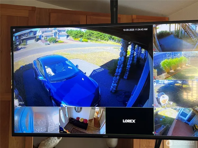 a view of an entryway with a room