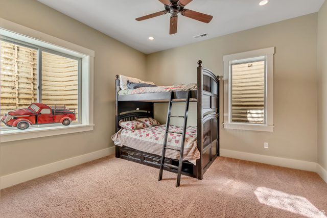 2579 Splendor Valley Road Kamas, UT 84036 - Photo 62 of 87 Bedroom featuring light colored carpet, a ceiling fan, and recessed lighting