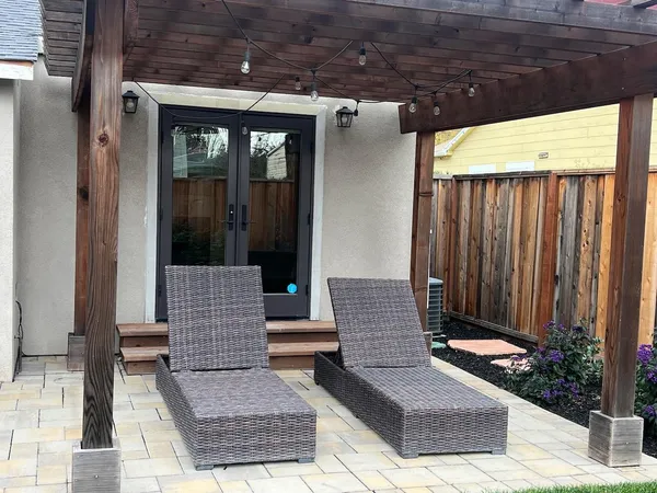 a view of a entryway door front of house