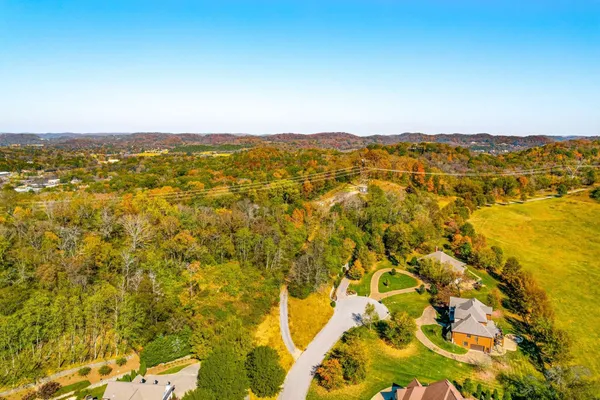 a view of a swimming pool with a yard
