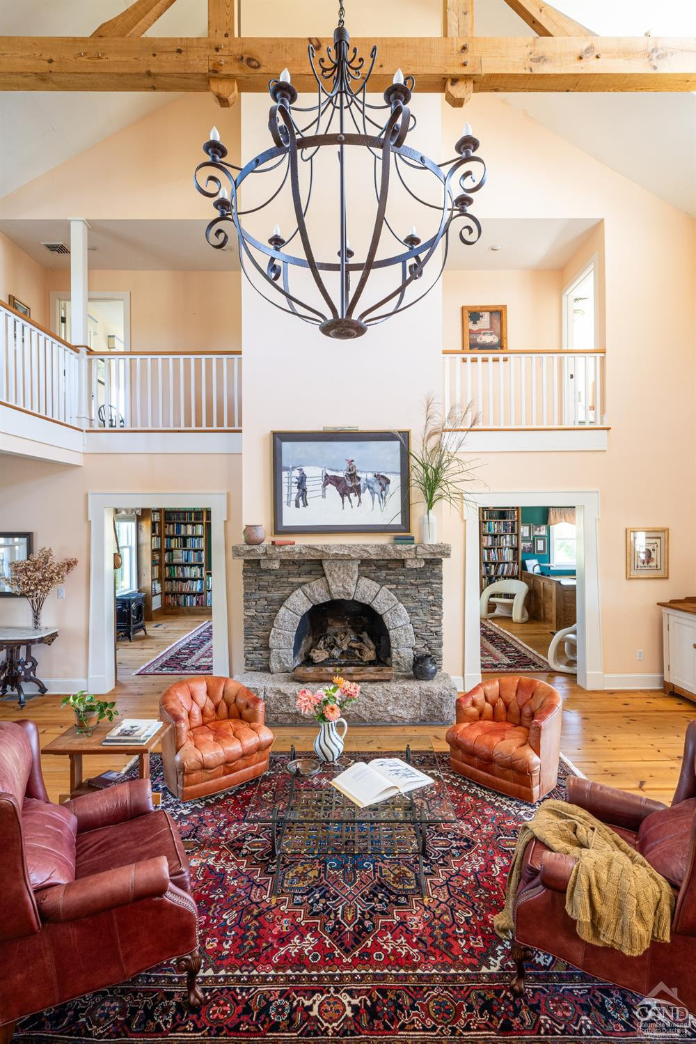 137 Catskill View Road Claverack, NY 12534 - Photo 10 of 55 a living room with furniture large window and a fireplace