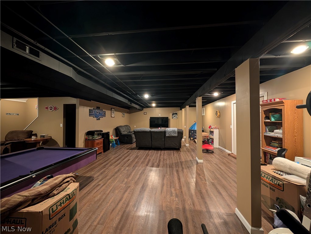 7360 Jones Road Nashport, OH 43830 - Photo 22 of 29 Game room featuring wood finished floors and billiards table