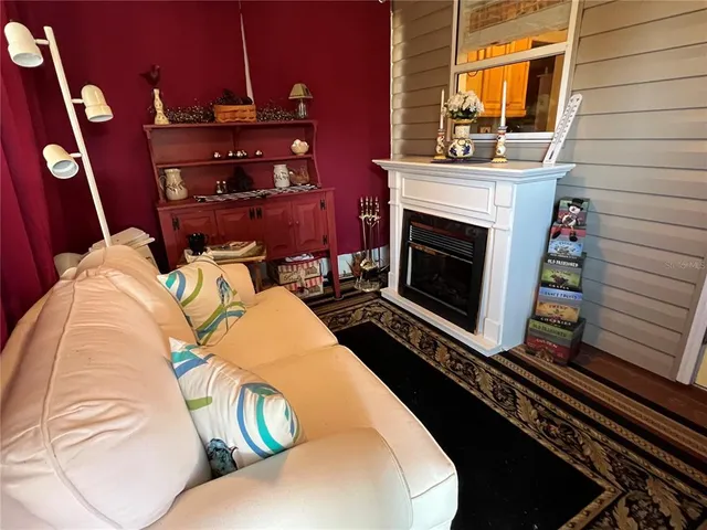 a room with a wall and a table