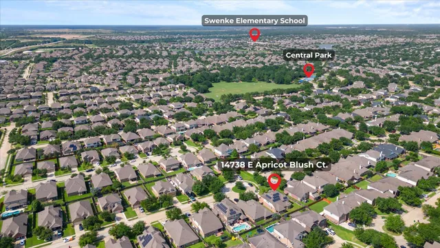 an aerial view of a city