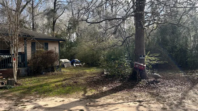 a view of a park with swings and slides