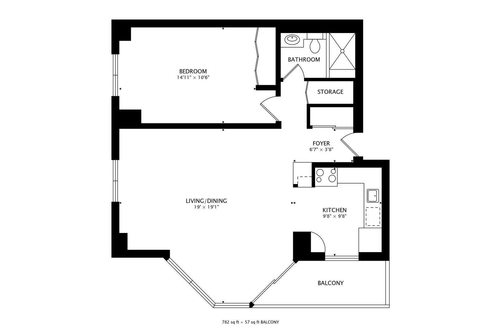 33 West Delaware Place, Unit 11K Chicago, IL 60610 - Photo 2 of 2 a picture of a floor plan
