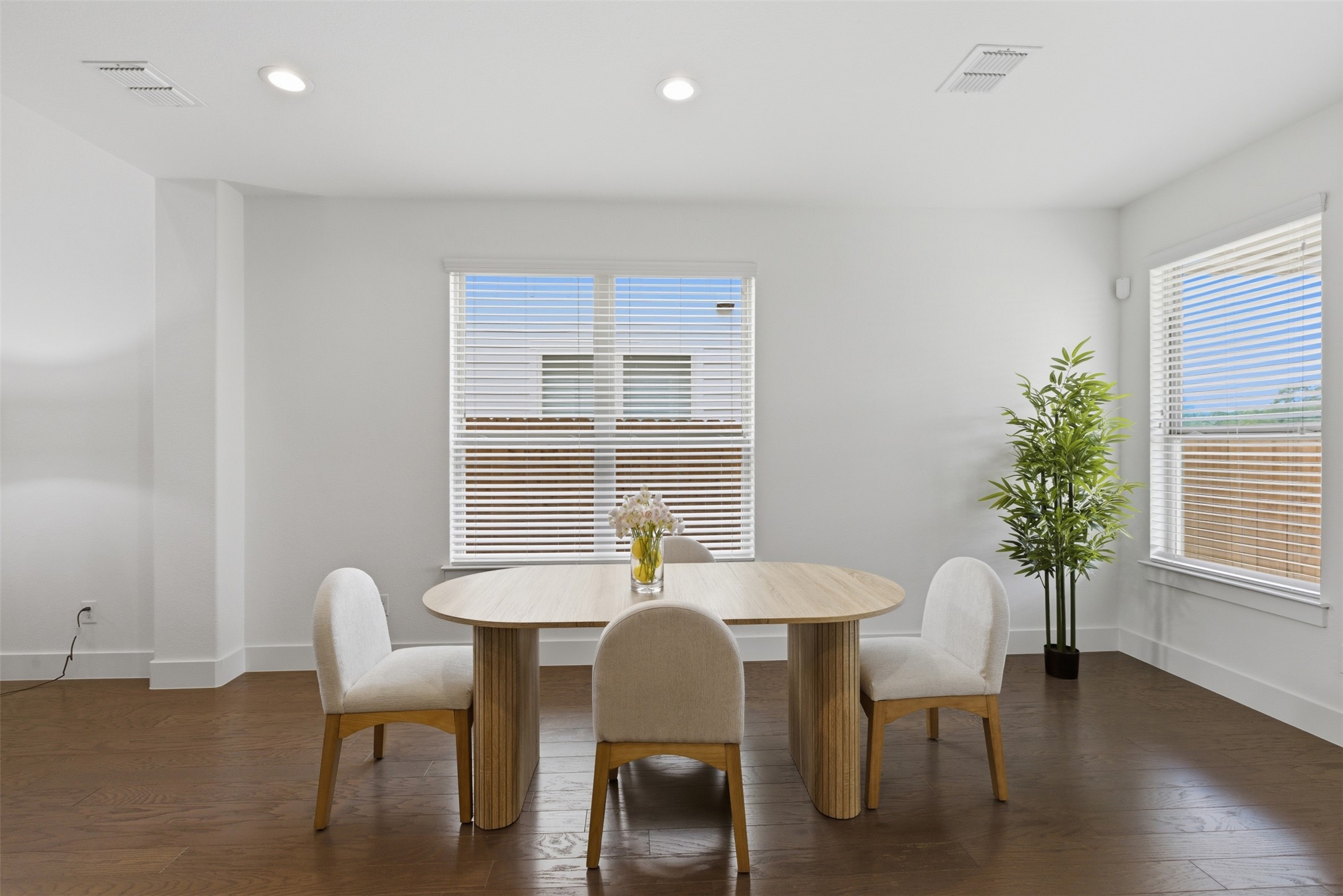 2004 Garretts Way Manchaca, TX 78652 - Photo 16 of 37 The dining area features hard flooring, clean white walls, and recessed lighting