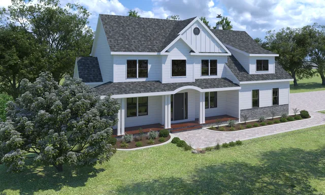 a view of a yard in front of house