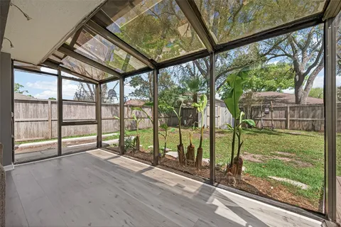 a view of backyard with green space