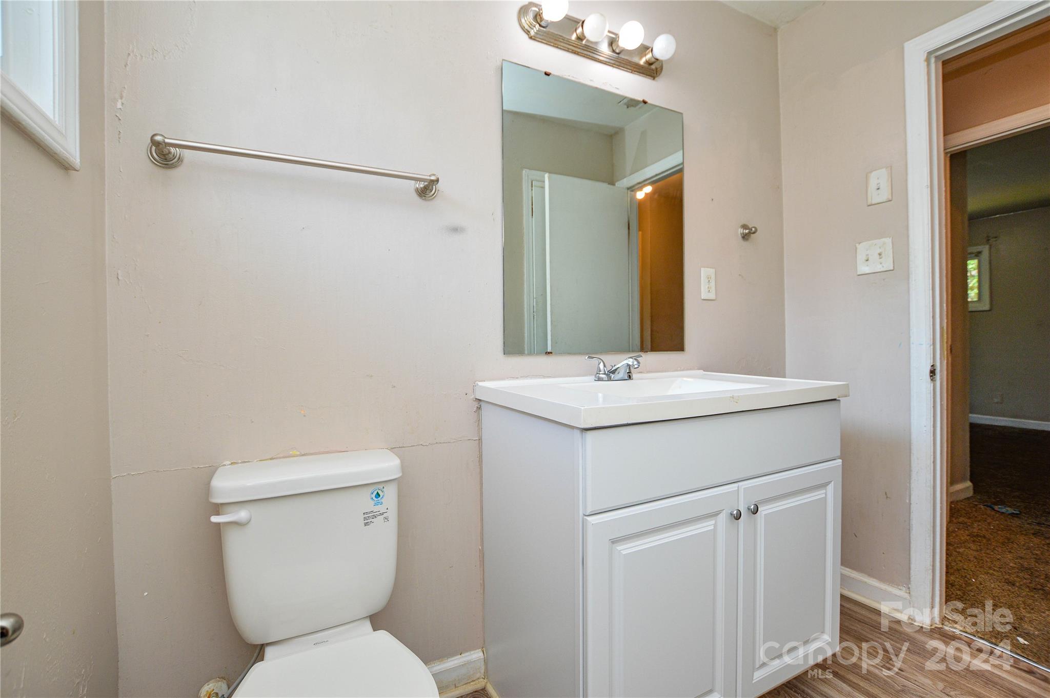 1138 White Plains Road Charlotte, NC 28213 - Photo 33 of 36 a bathroom with a toilet sink and mirror