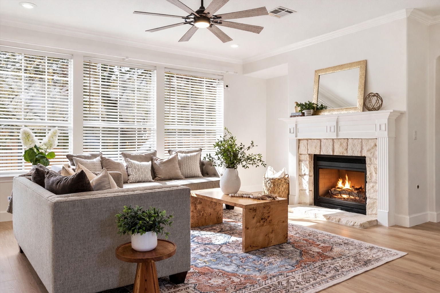9400 Savannah Ridge Drive Austin, TX 78726 - Photo 10 of 35 a living room with furniture and a fireplace