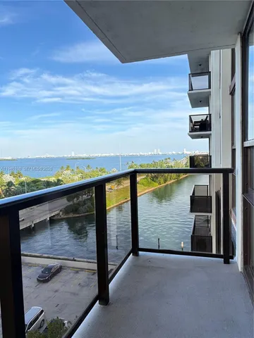 a view of ocean from stairs
