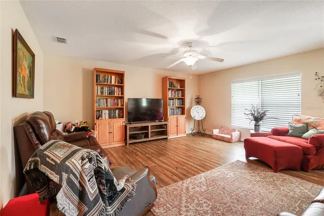 a living room with furniture