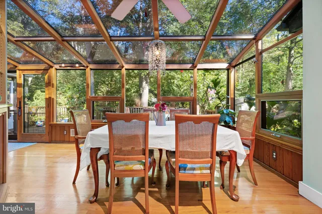 a view of a dining area with furniture window and outside view