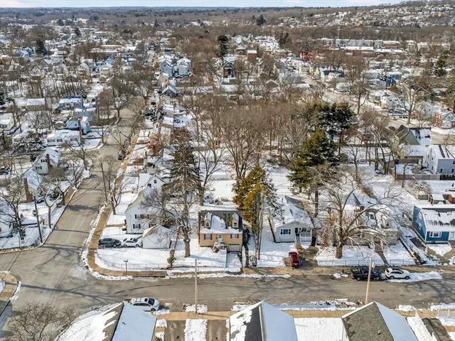 a view of road with snow on the road