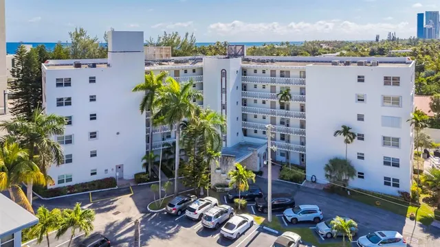 front view of a city with tall buildings