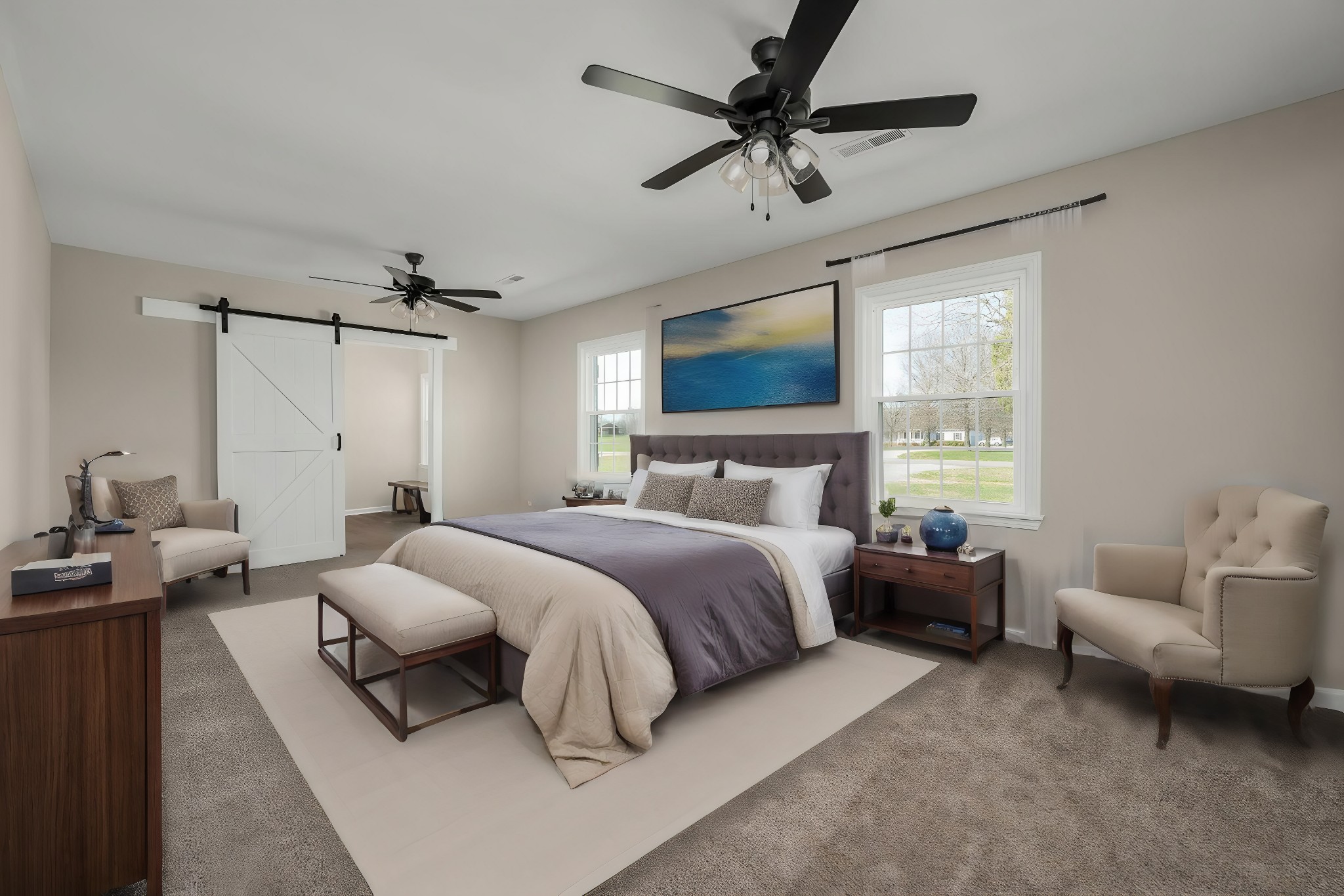 2771 Kinneys Road Cedar Hill, TN 37032 - Photo 13 of 45 a bedroom with bed couches and a flat tv screen