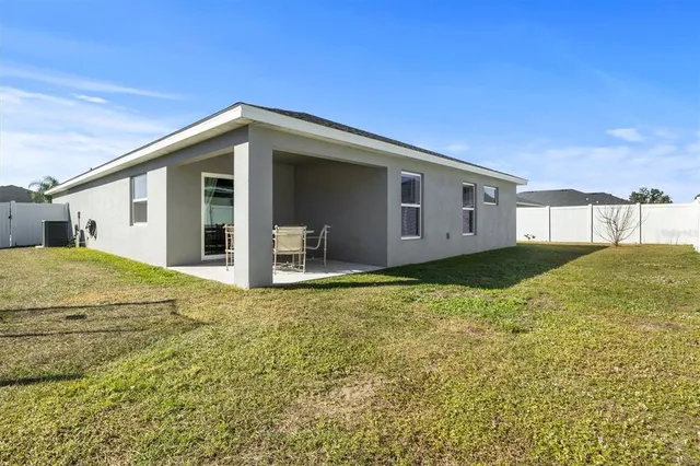 a view of a house with a backyard