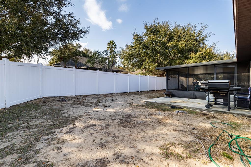 4530 Treasure Cay Road Tavares, FL 32778 - Photo 54 of 60 a backyard of a house with table and chairs