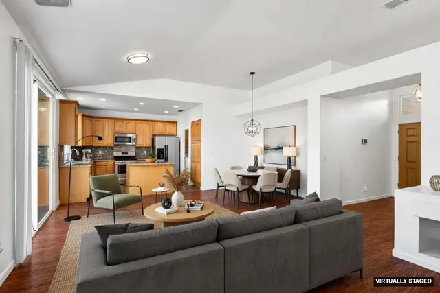 a view of kitchen view with wooden floor
