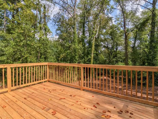 a view of wooden deck