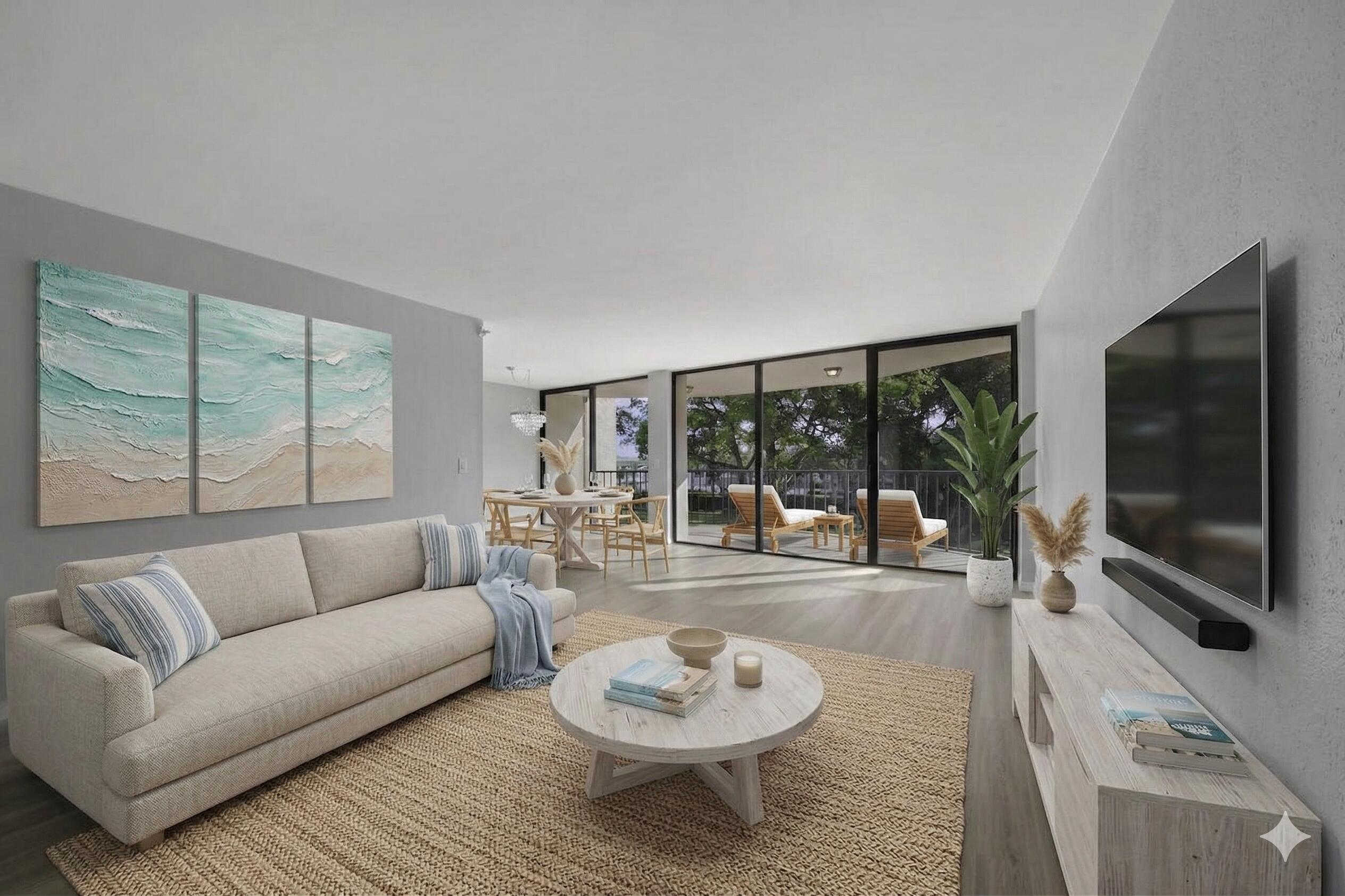 859 Jeffery Street, Unit 311 Boca Raton, FL 33487 - Photo 1 of 32 a living room with furniture and a flat screen tv