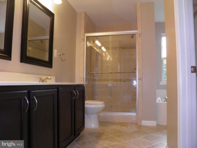 5919 Plata Street Clinton, MD 20735 - Photo 3 of 25 a bathroom with a sink a toilet a mirror and shower