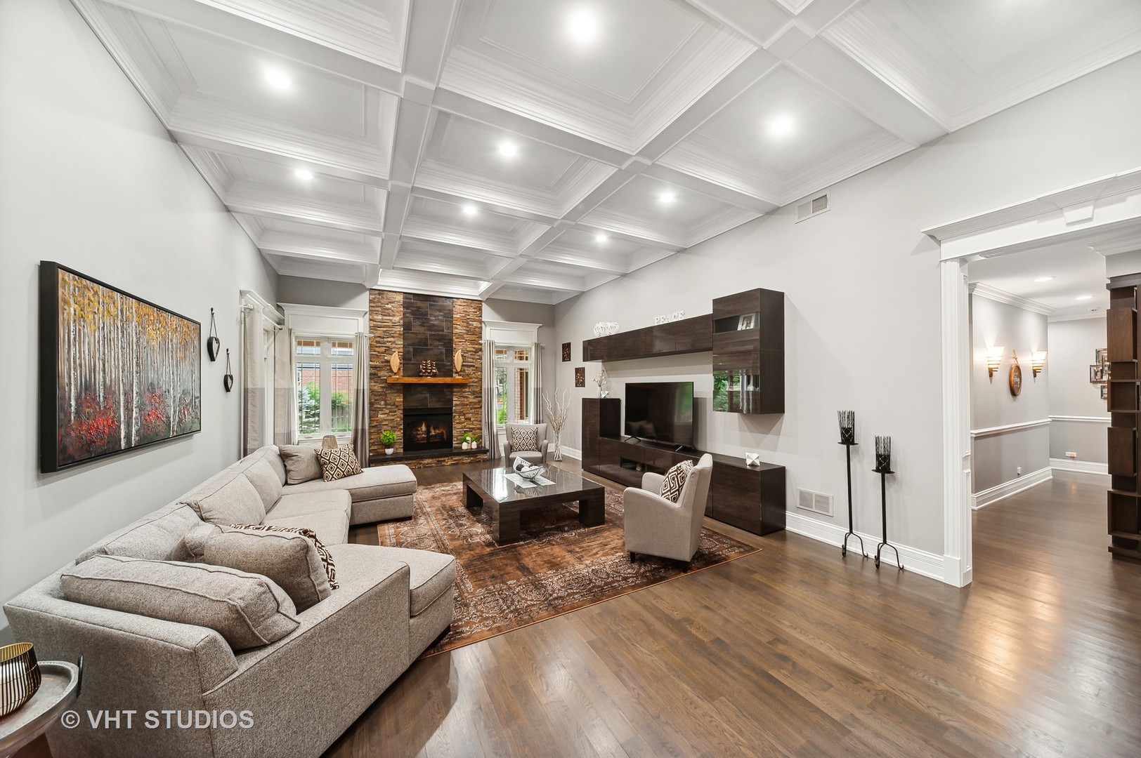 1010 Gladish Lane Glenview, IL 60025 - Photo 8 of 28 a living room with furniture and a flat screen tv