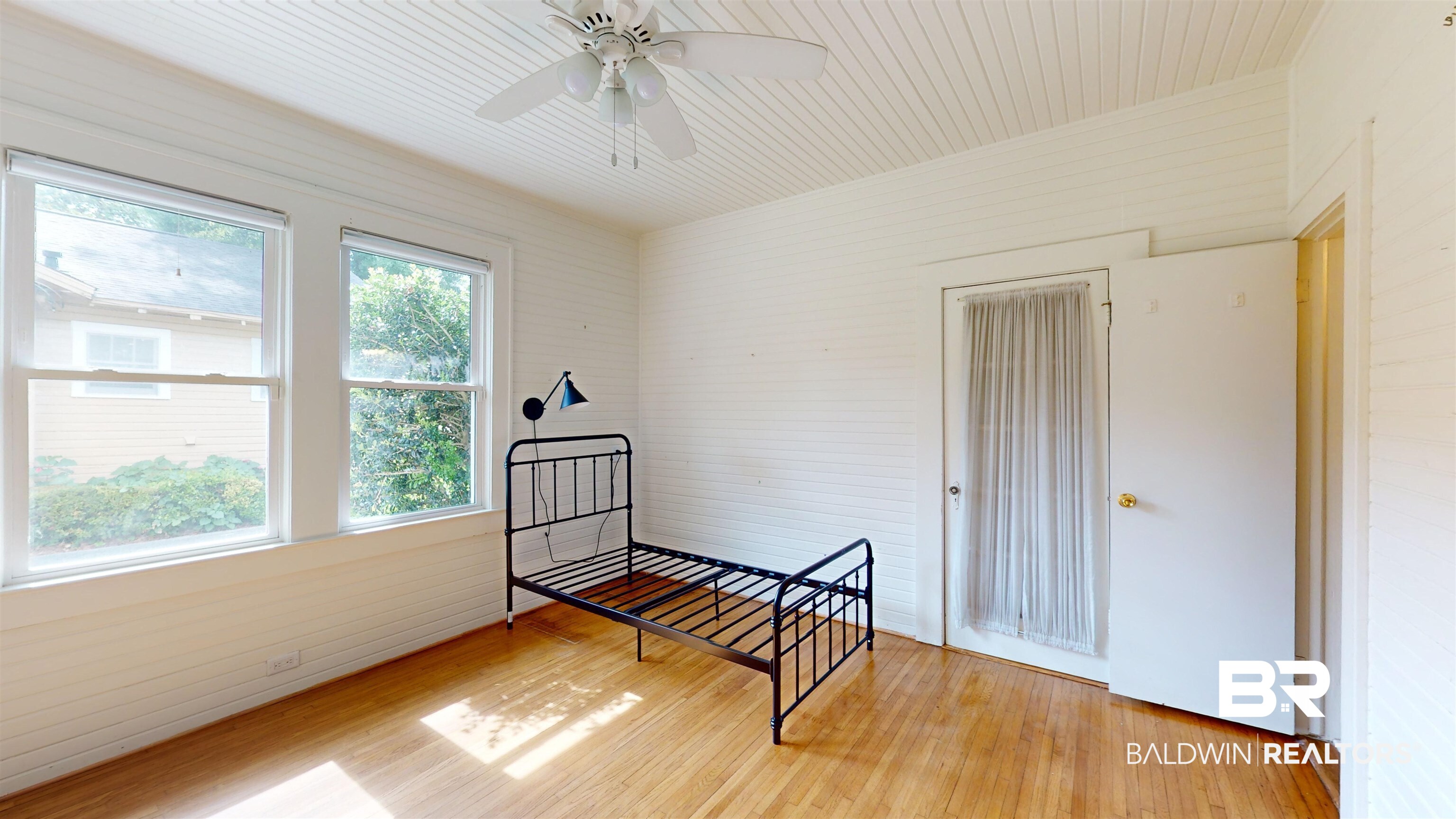 4307 Stein Street Mobile, AL 36608 - Photo 18 of 28 Bedroom featuring light hardwood / wood-style floors, multiple windows, and ceiling fan