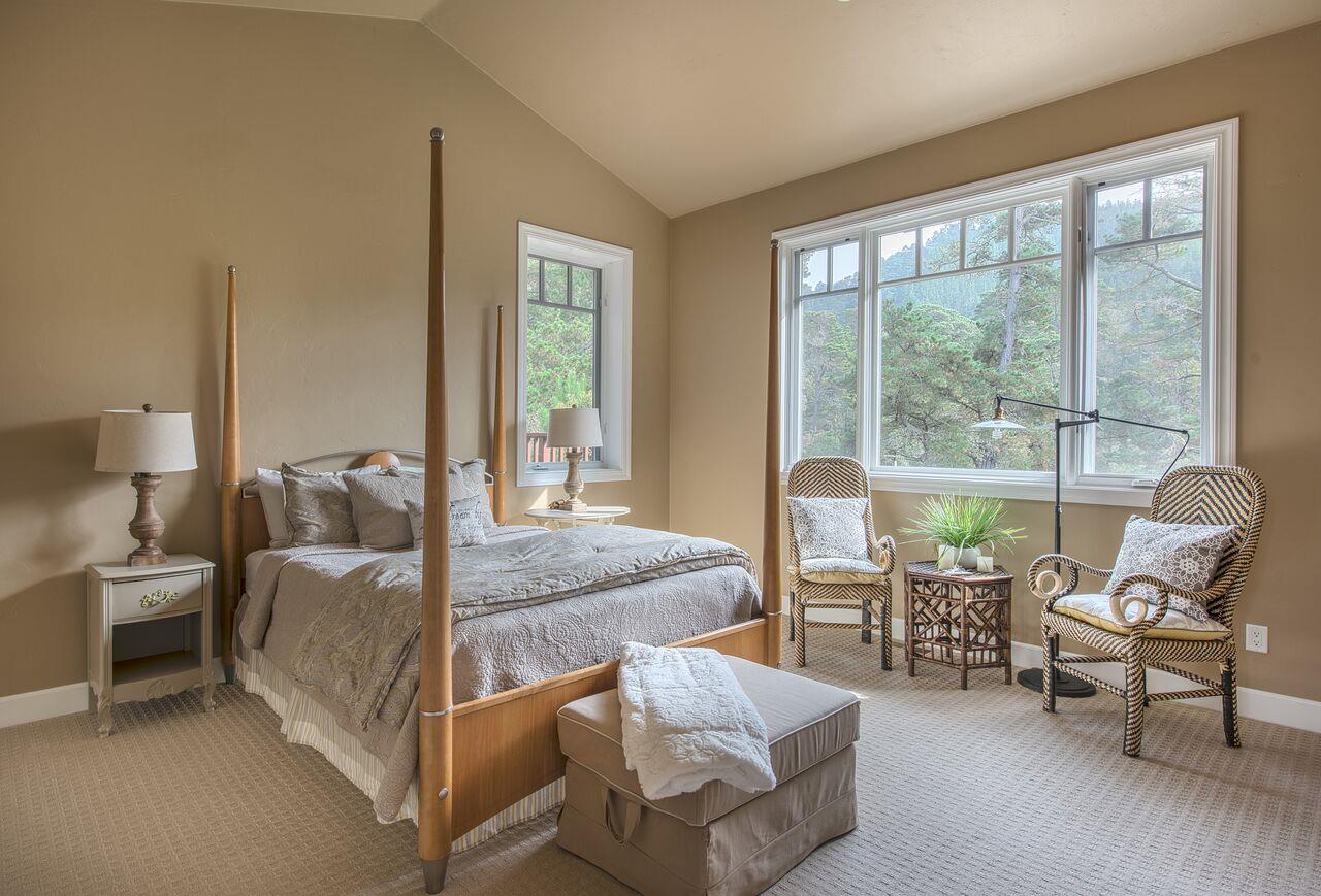 62 Corona Road Carmel, CA 93923 - Photo 20 of 28 a bedroom with a bed and a large window