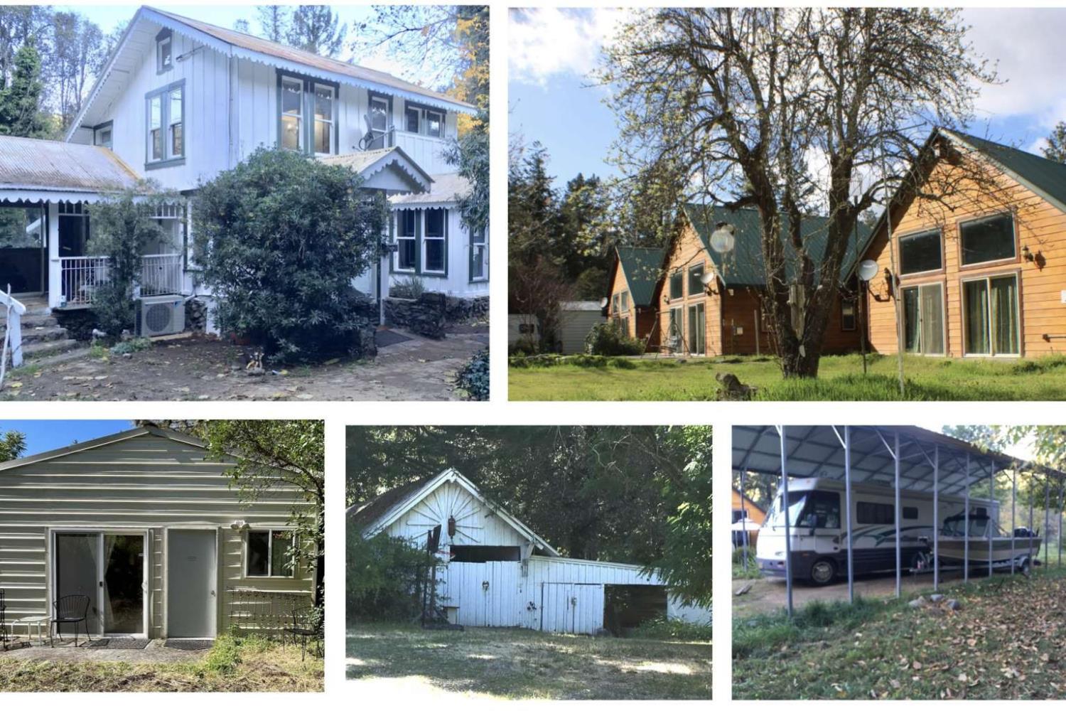 a front view of a house with plants