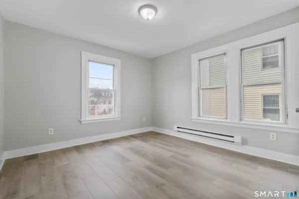 an empty room with a window