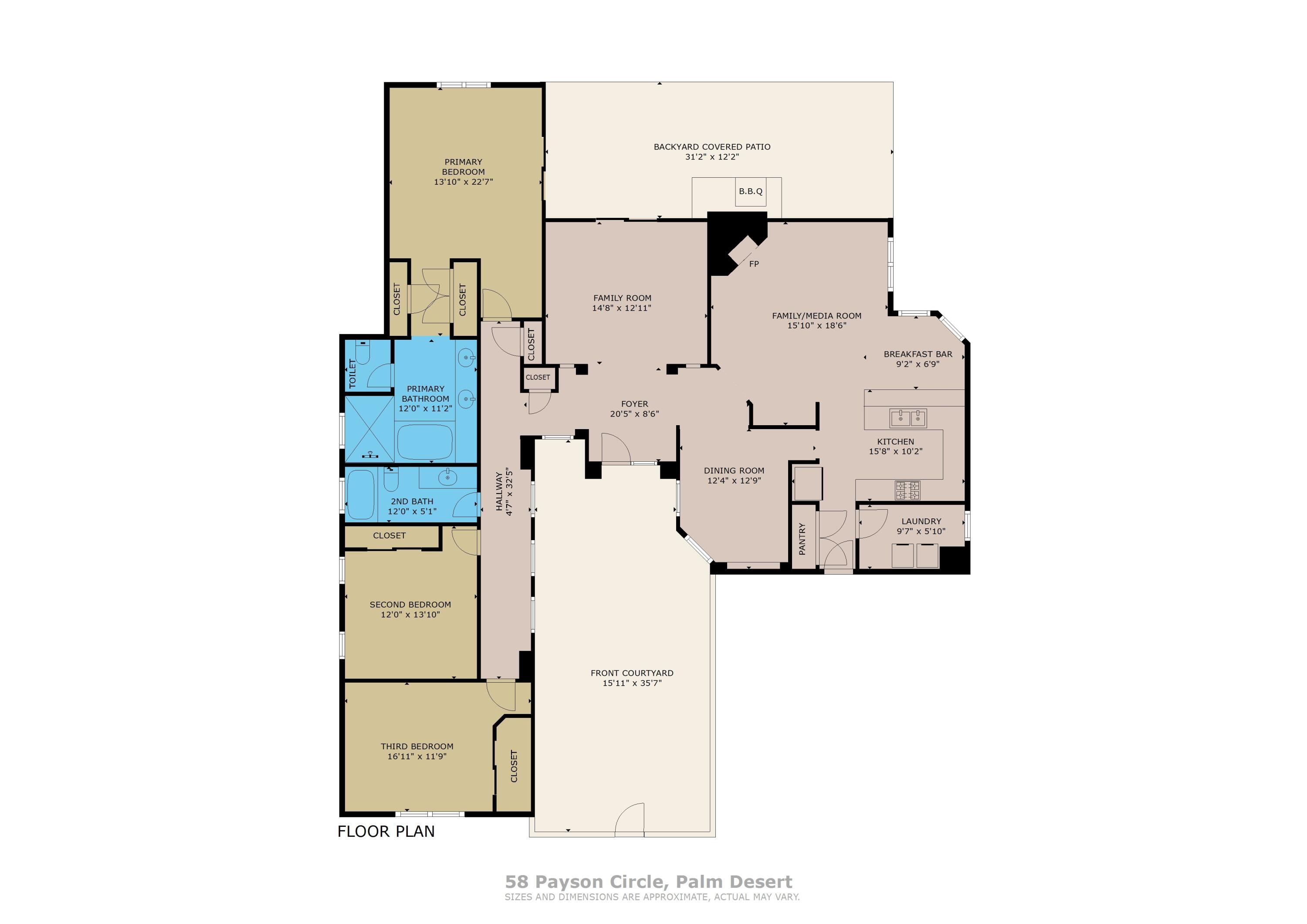 58 Payson Circle Palm Desert, CA 92211 - Photo 41 of 41 a picture of a floor plan