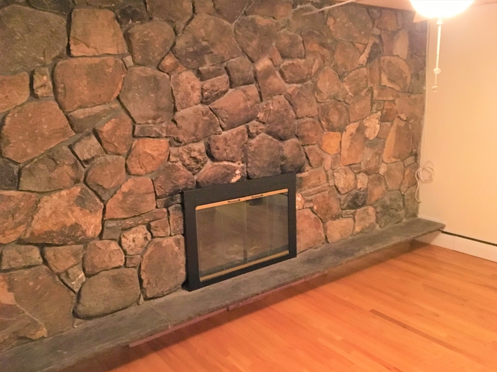 391 Langley Road, Unit 2 Newton, MA 02459 - Photo 2 of 12 a view of a fireplace with wooden floor