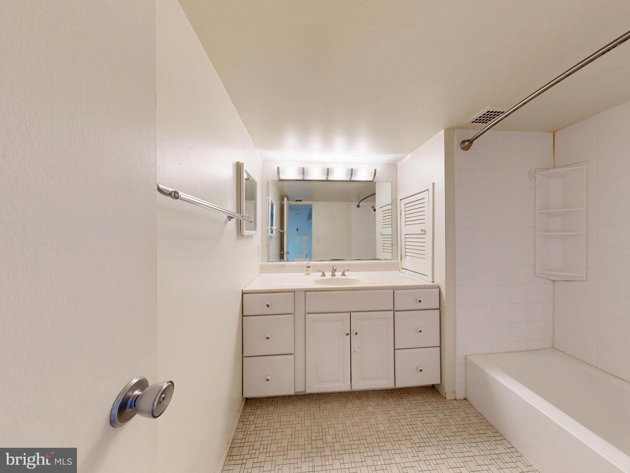 2629 Fort Farnsworth Road, Unit 276 Alexandria, VA 22303 - Photo 8 of 37 a bathroom with a double vanity sink mirror and bathtub