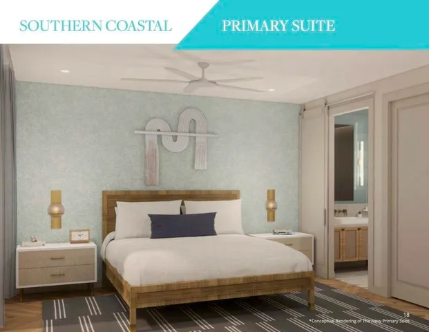 a bedroom with a bed and a view of bathroom