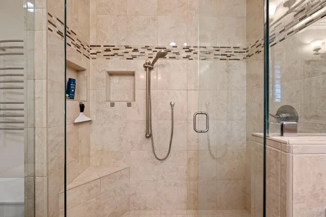 a bathroom with a shower