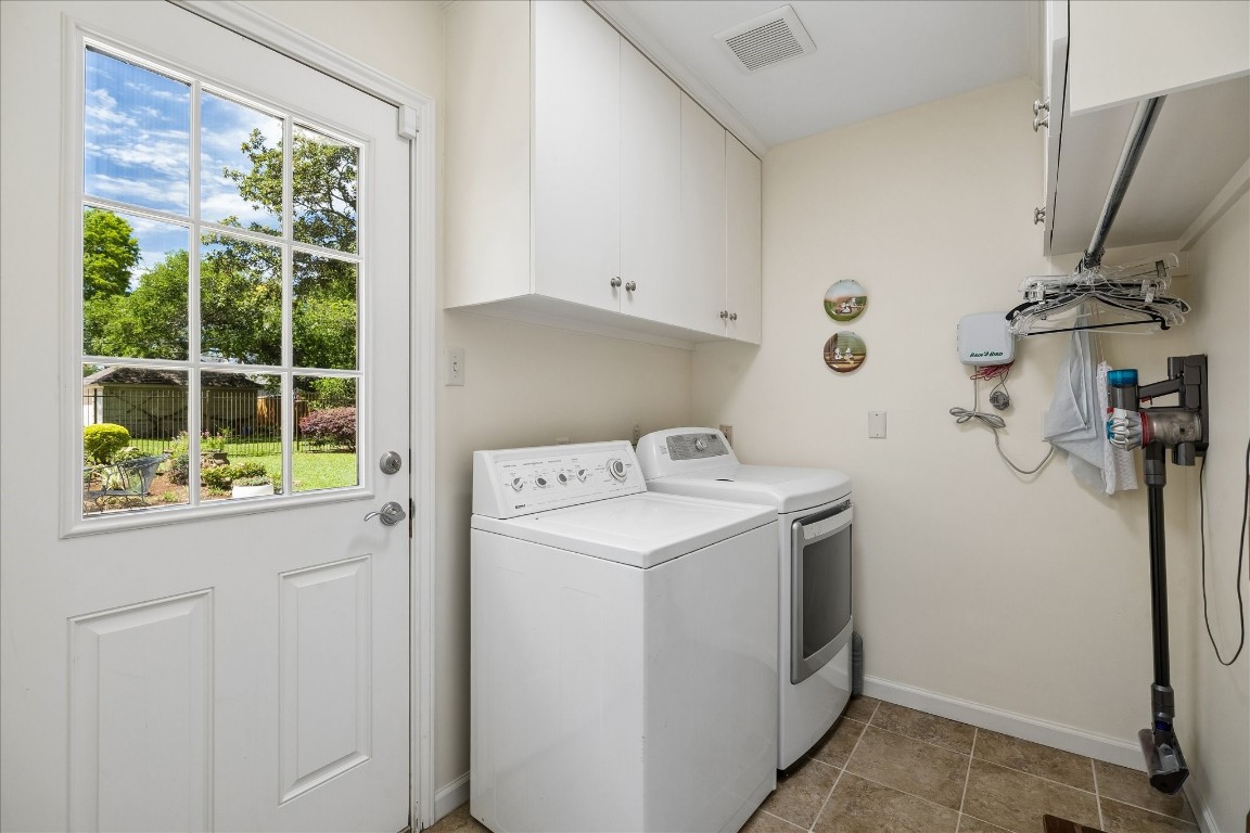 12206 Perthshire Road Houston, TX 77024 - Photo 18 of 30 The laundry room with rod for hanging clothes and generous storage space.