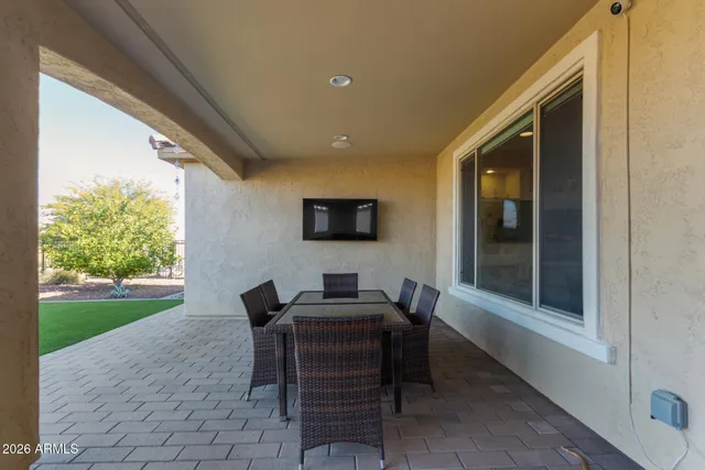 a outdoor living space with furniture
