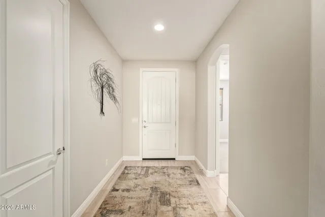 a view of room with window and hardwood