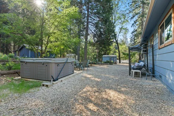 a small barn with a outdoor space
