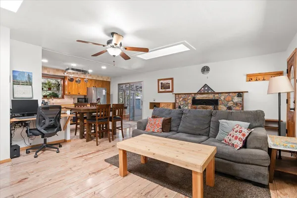 a living room filled with furniture