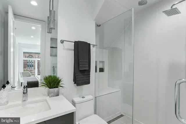 a bathroom with a shower