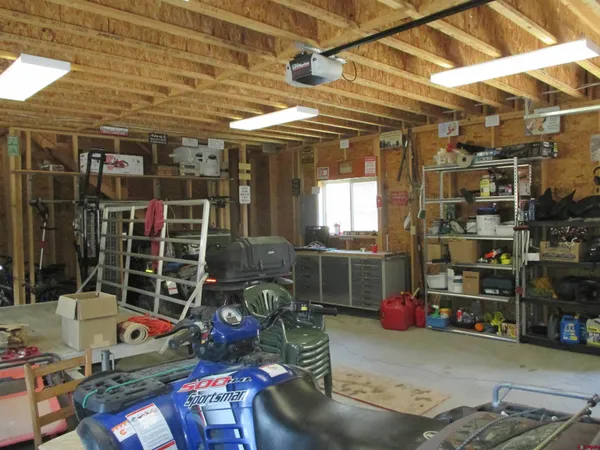 a storage room with furniture