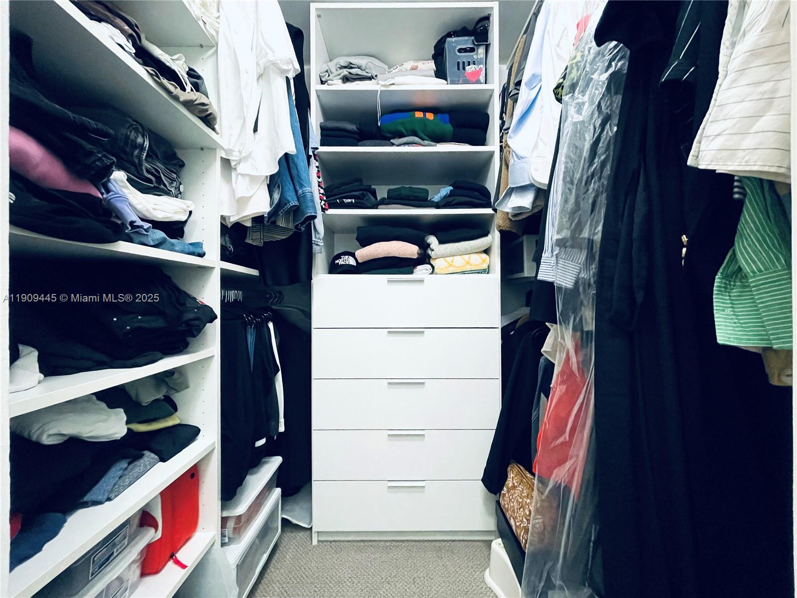 888 Douglas Road, Unit 119 Coral Gables, FL 33134 - Photo 18 of 36 a view of walk in closet with clothes and shoes