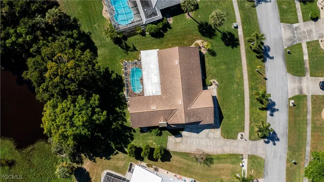 an aerial view of a residential houses