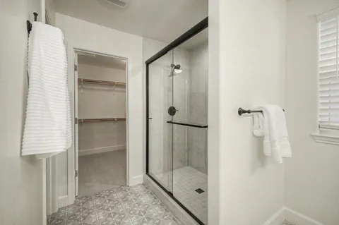 a bathroom with a shower