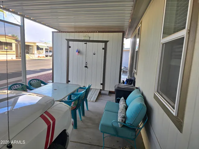 a outdoor space with furniture