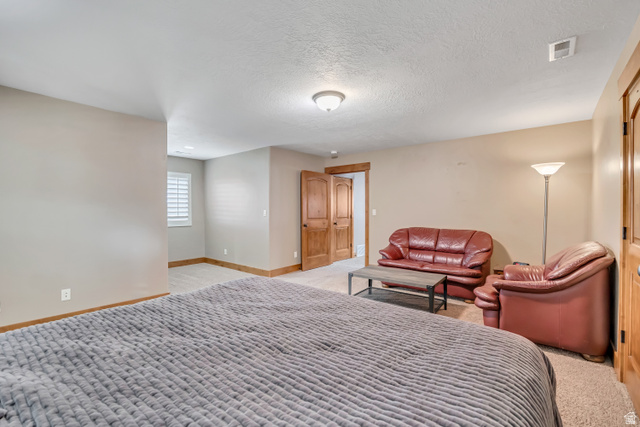 896 West 675 South Mapleton, UT 84664 - Photo 33 of 77 Bedroom with a textured ceiling and light carpet
