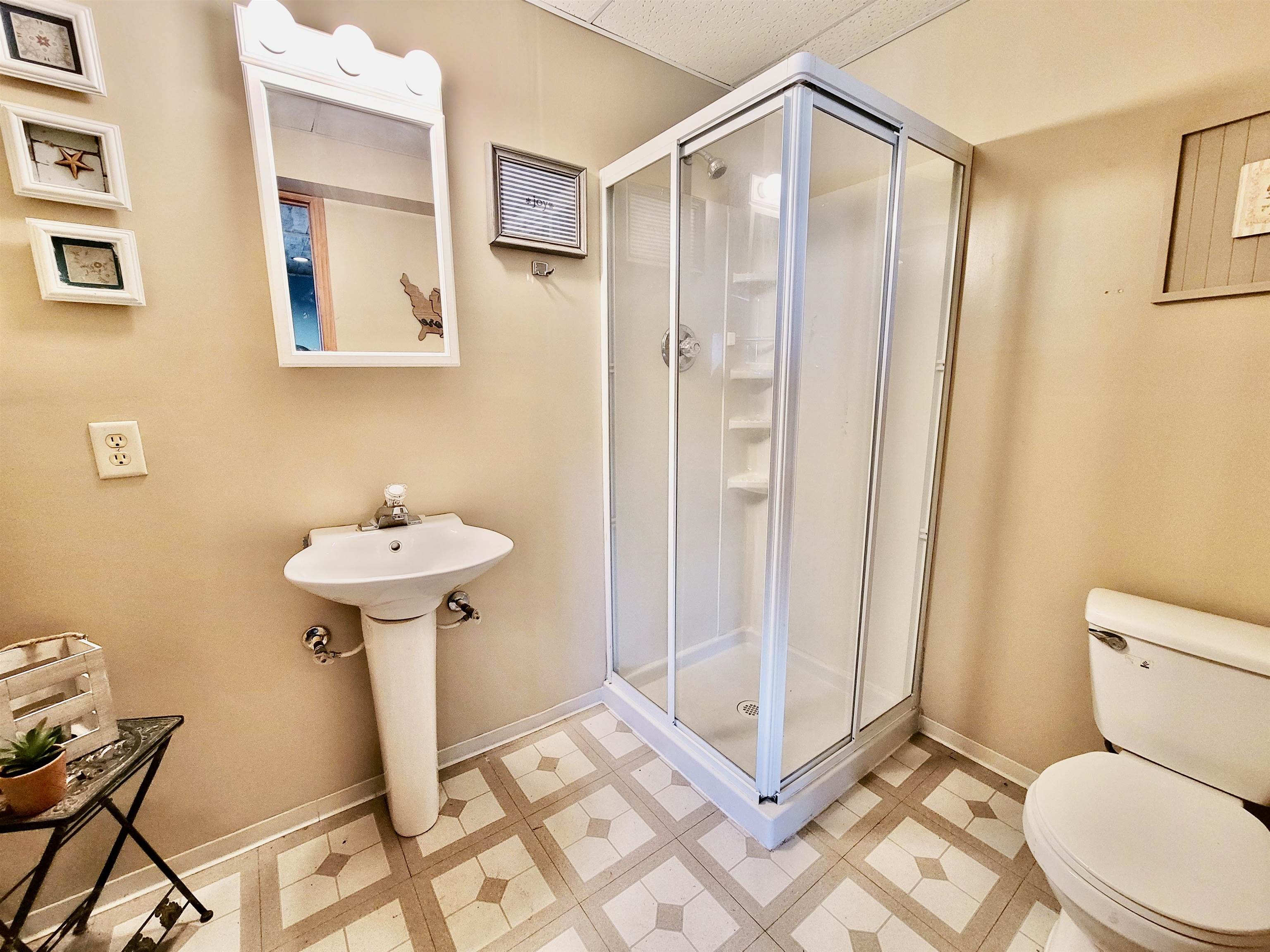9205 East Scott Road Stillman Valley, IL 61084 - Photo 33 of 43 a bathroom with a sink a toilet and shower